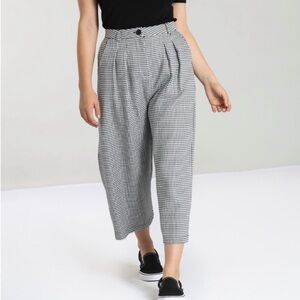 NWT Hell Bunny London Harvey Houndstooth Culottes Black White Sz S